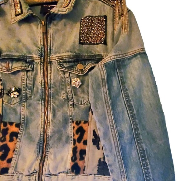 Desigual Women's Patchwork Denim Trucker Jacket Size S - Picture 2 of 13